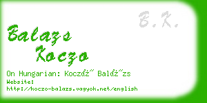 balazs koczo business card